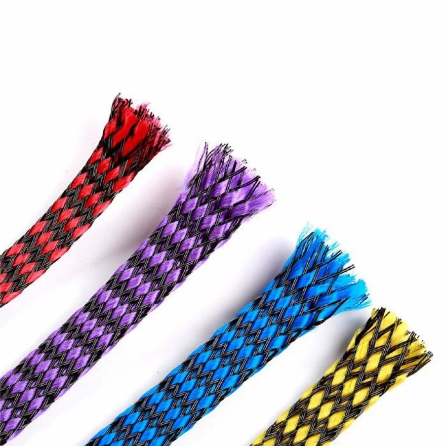 Multirotors * | 8Mm Snakeskin Mesh Wire Cotton Plus Pet Nylon (1 Meter) Red