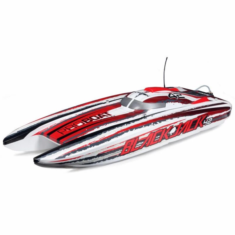 Cars, Trucks, Boats * | Proboat Blackjack 42 8S Brushless Catamaran Rtr: White/Red