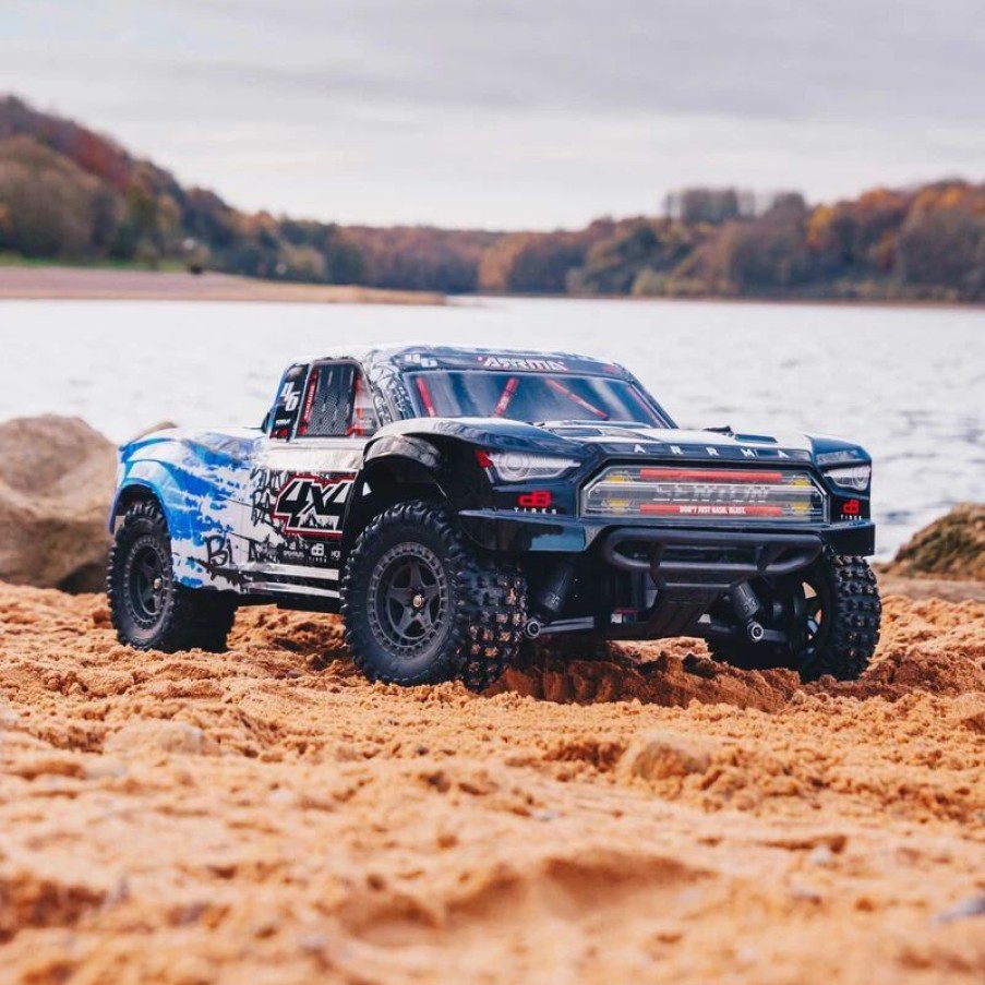 Cars, Trucks, Boats * | Arrma 1/10 Senton 4X4 V3 3S Blx Brushless Short Course Truck Rtr, Blue