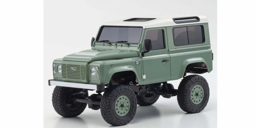 Cars, Trucks, Boats * | Kyosho 32527Gr Mini-Z 4 4 Series Ready Set Land Rover Defender 90 Heritage Grasmere Green / Alaska White