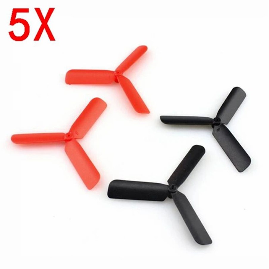 Multirotors * | Eachine 3-Blade Propeller Prop 5 Sets For 7Mm 8.5X20Mm Coreless Motor Black/Red