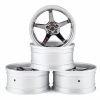 Cars, Trucks, Boats * | Mst Gt Wheel Set (Matte Silver/Black Chrome) (4) (Offset Changeable) W/12Mm Hex