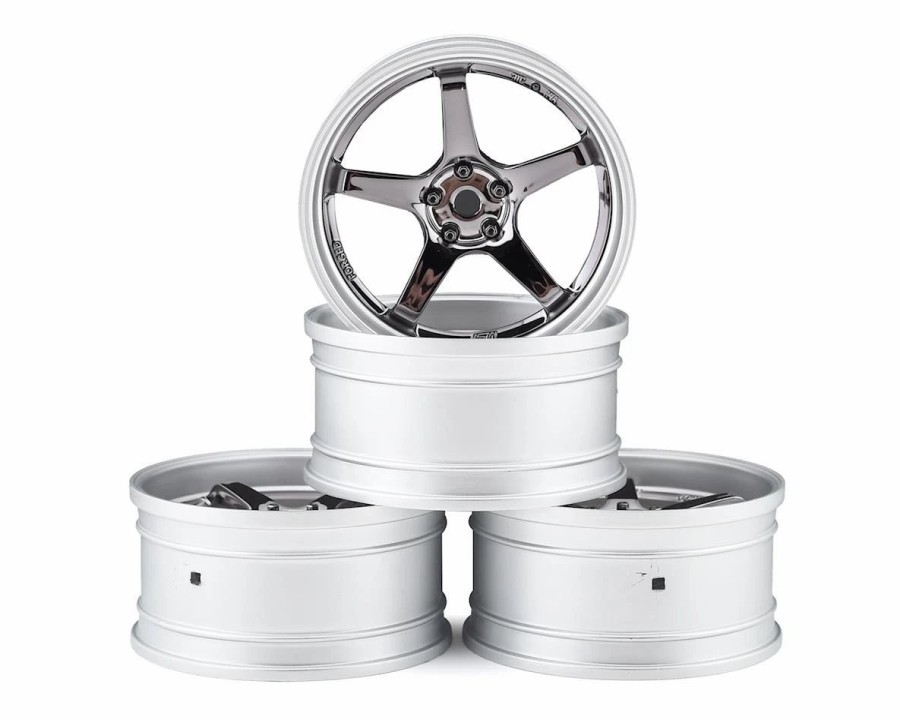 Cars, Trucks, Boats * | Mst Gt Wheel Set (Matte Silver/Black Chrome) (4) (Offset Changeable) W/12Mm Hex