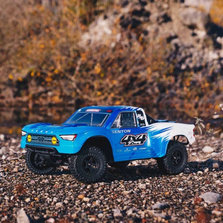 Cars, Trucks, Boats * | Arrma 1/10 Senton 4X4 V3 Mega 550 Brushed Short Course Truck Rtr, Blue