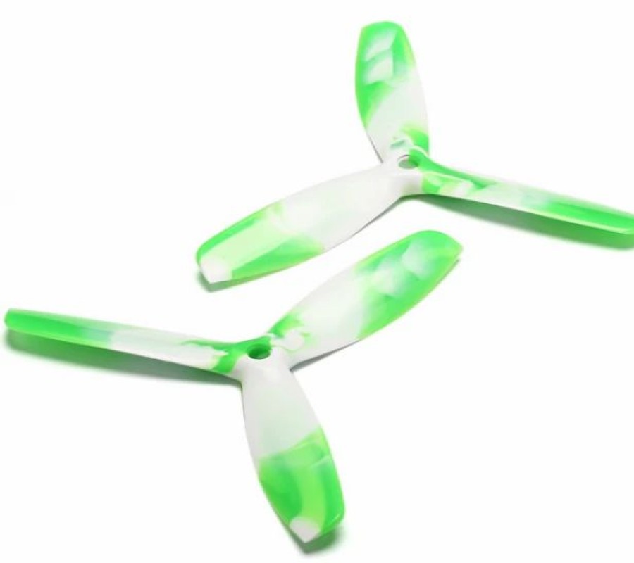 Multirotors * | Dys 5050 3-Blade Multicolor Props (Cw/Ccw) 1 Pair (White Green)