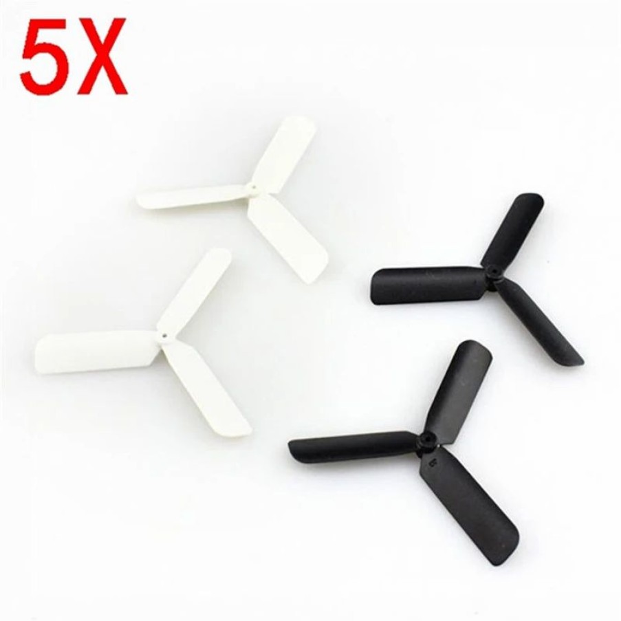 Multirotors * | Eachine 3-Blade Propeller Prop 5 Sets For 7Mm 8.5X20Mm Coreless Motor Black/White