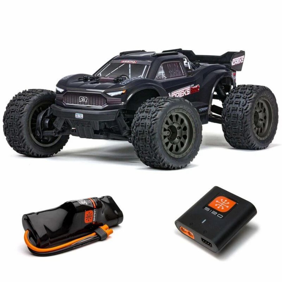 Cars, Trucks, Boats * | Arrma 1/10 Vorteks 4X2 Boost Mega 550 Brushed Stadium Truck Rtr With Battery & Charger, Gunmetal $20 Off Father'S Day Sale! Valid: Jun2-Jun18