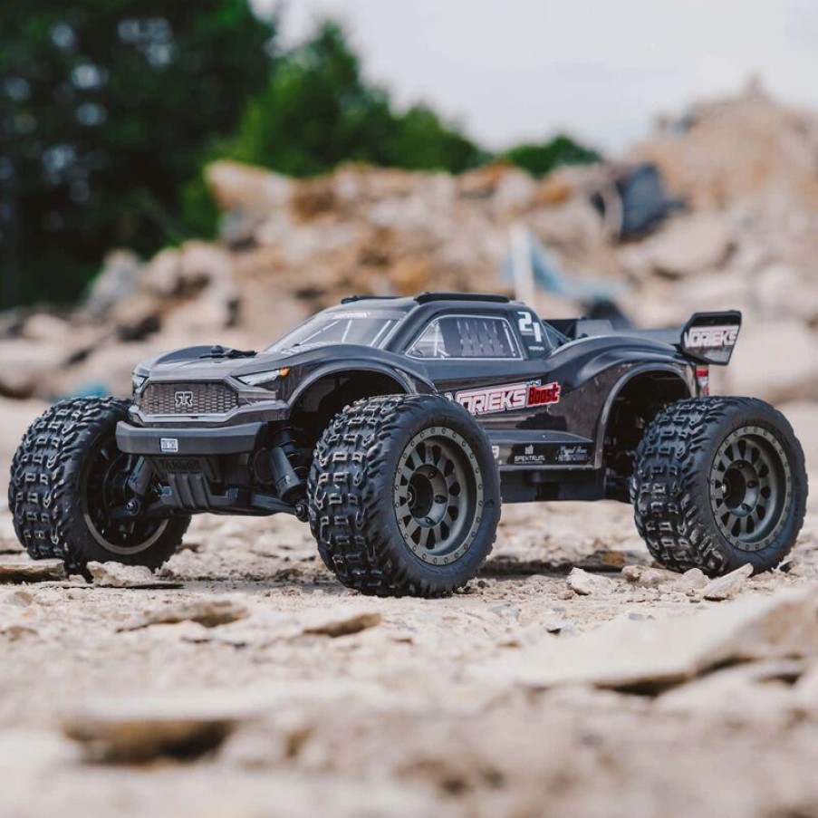 Cars, Trucks, Boats * | Arrma 1/10 Vorteks 4X2 Boost Mega 550 Brushed Stadium Truck Rtr With Battery & Charger, Gunmetal $20 Off Father'S Day Sale! Valid: Jun2-Jun18