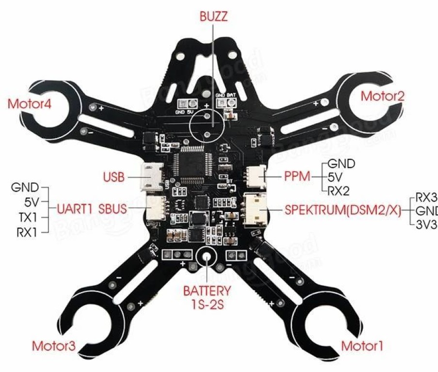 Multirotors * | 92Mm Micro Fpv Racing Rc Quadcopter Frame Kit Based On Sp Racing F3_Evo_Brush Flight Controller