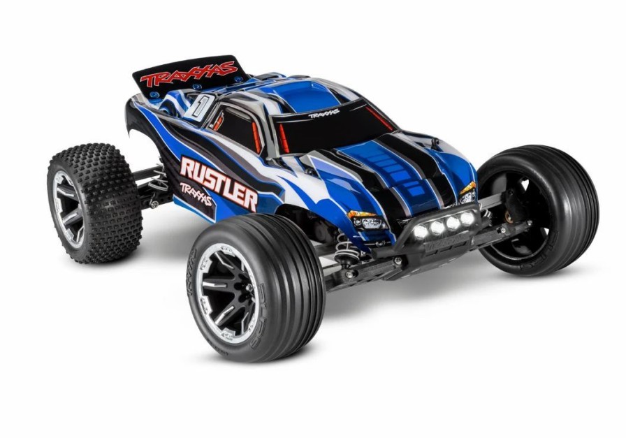 Cars, Trucks, Boats * | Traxxas Rustler 1/10 Rtr Stadium Truck Blue With Led Lights