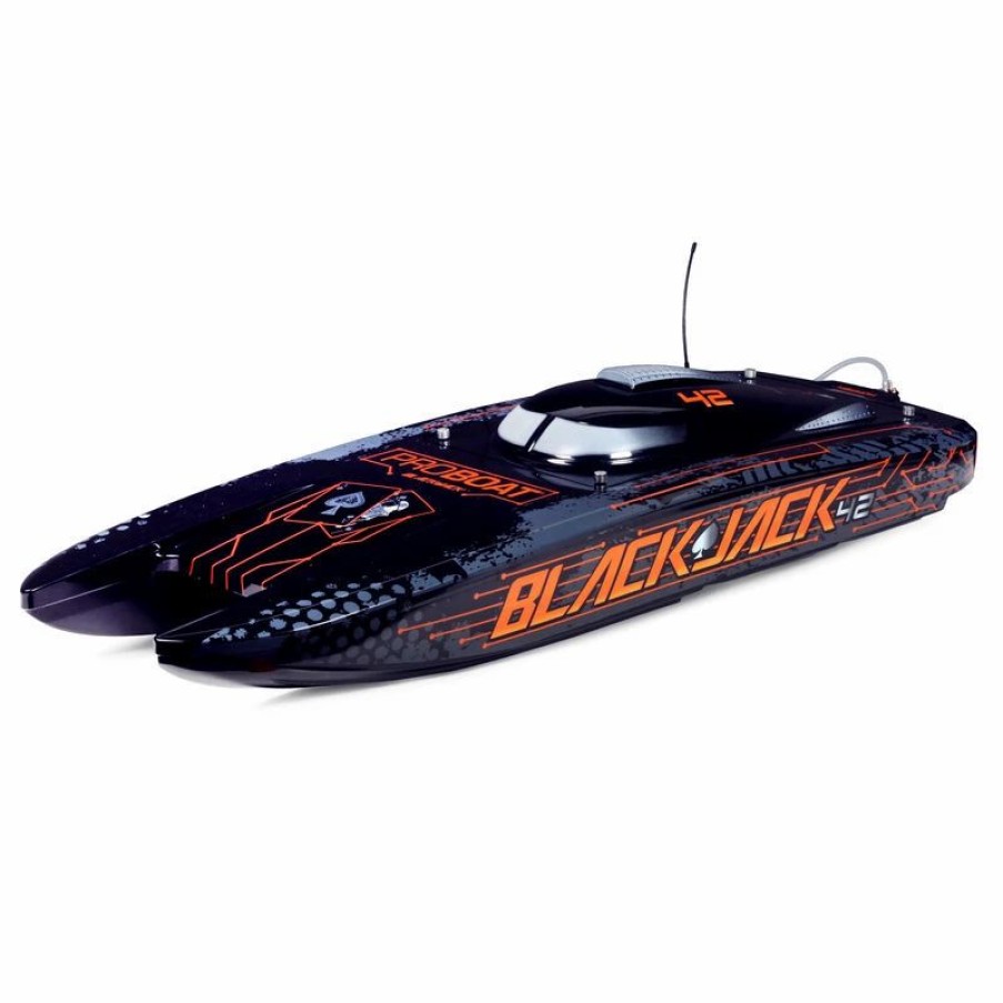 Cars, Trucks, Boats * | Proboat Blackjack 42 8S Brushless Catamaran Rtr: Black/Orange