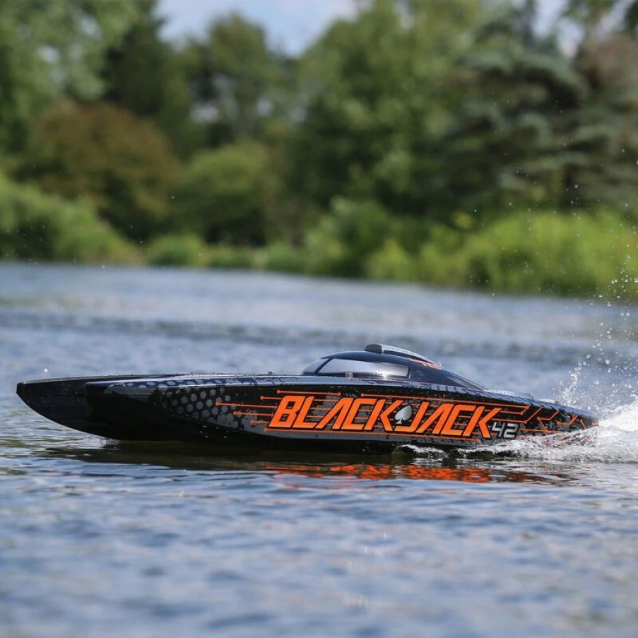 Cars, Trucks, Boats * | Proboat Blackjack 42 8S Brushless Catamaran Rtr: Black/Orange