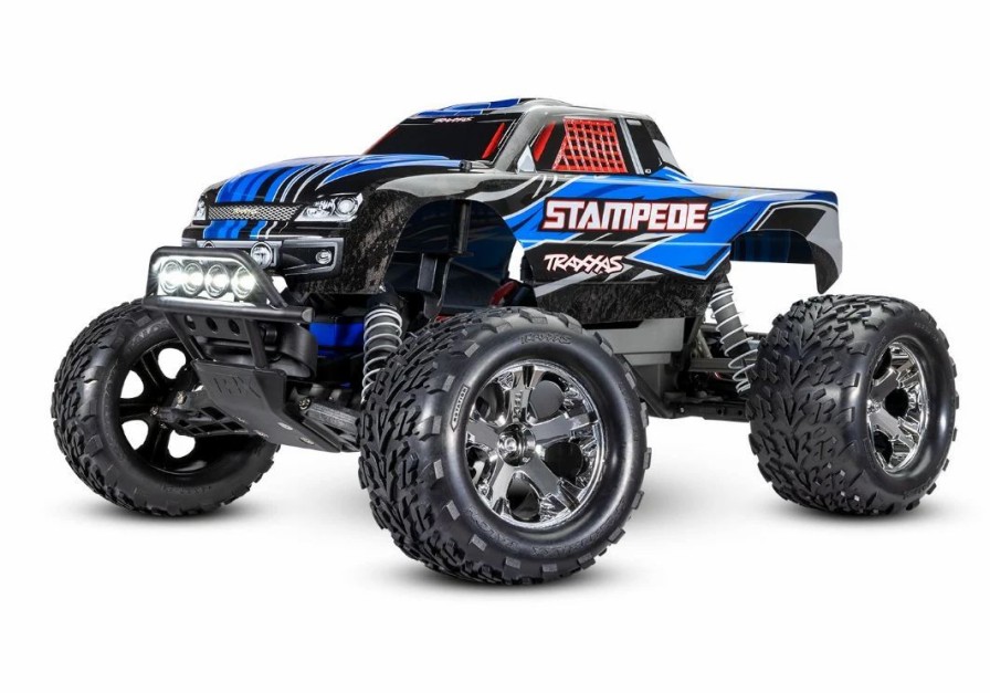 Cars, Trucks, Boats * | Traxxas Stampede 1/10 Rtr 2Wd Xl-5 Bluex Dc Charger With Led Lights