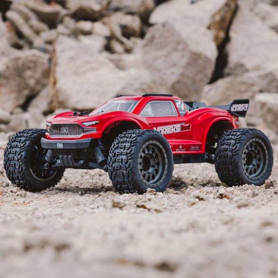 Cars, Trucks, Boats * | Arrma 1/10 Vorteks 4X2 Boost Mega 550 Brushed Stadium Truck Rtr With Battery & Charger, Red $20 Off Father'S Day Sale! Valid: Jun2-Jun18