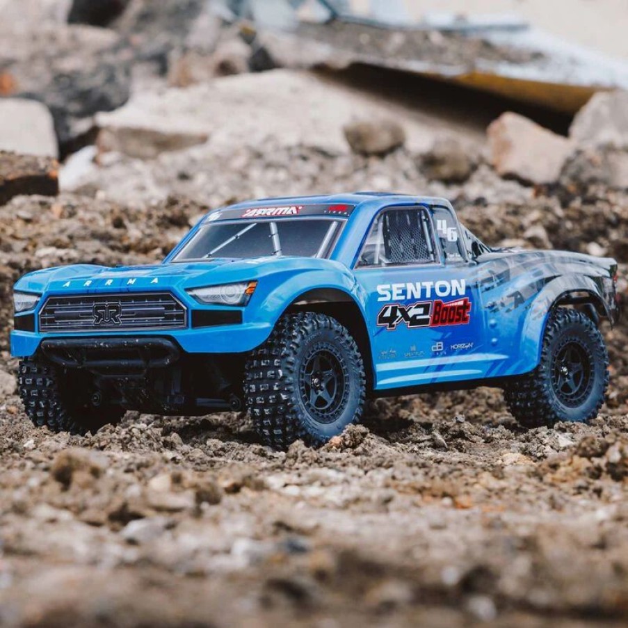 Cars, Trucks, Boats * | Arrma 1/10 Senton 4X2 Boost Mega 550 Brushed Short Course Truck Rtr With Battery & Charger, Blue