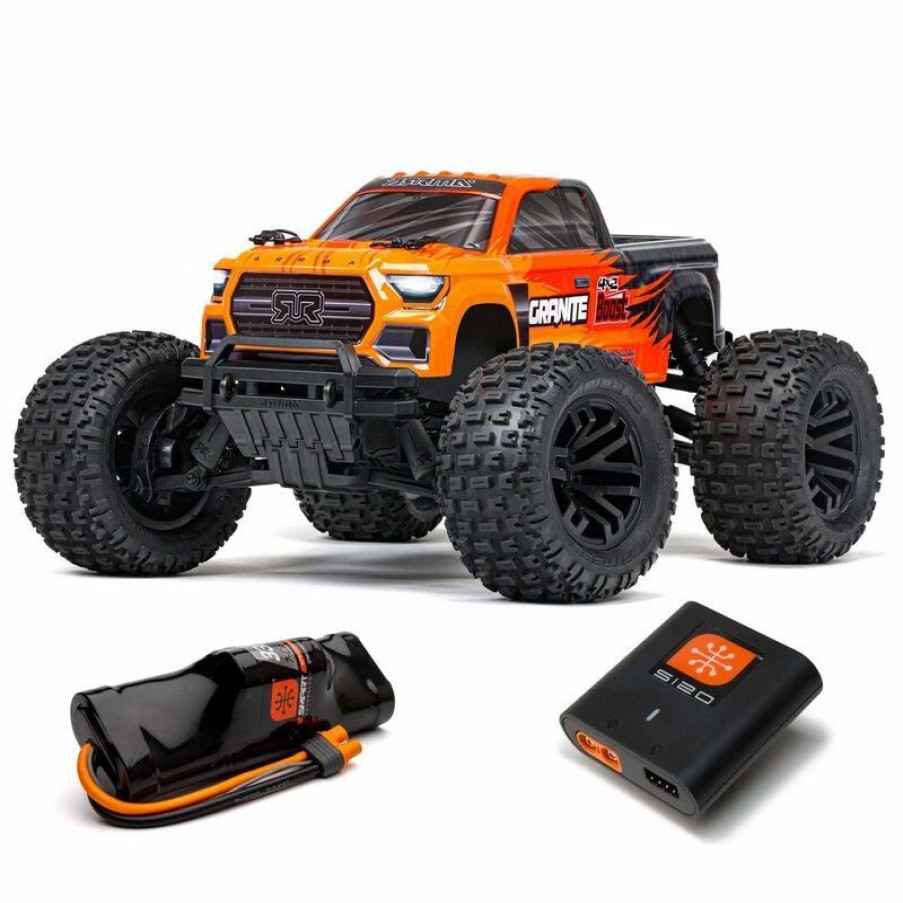 Cars, Trucks, Boats * | Arrma 1/10 Granite 4X2 Boost Mega 550 Brushed Monster Truck Rtr With Battery & Charger, Orange