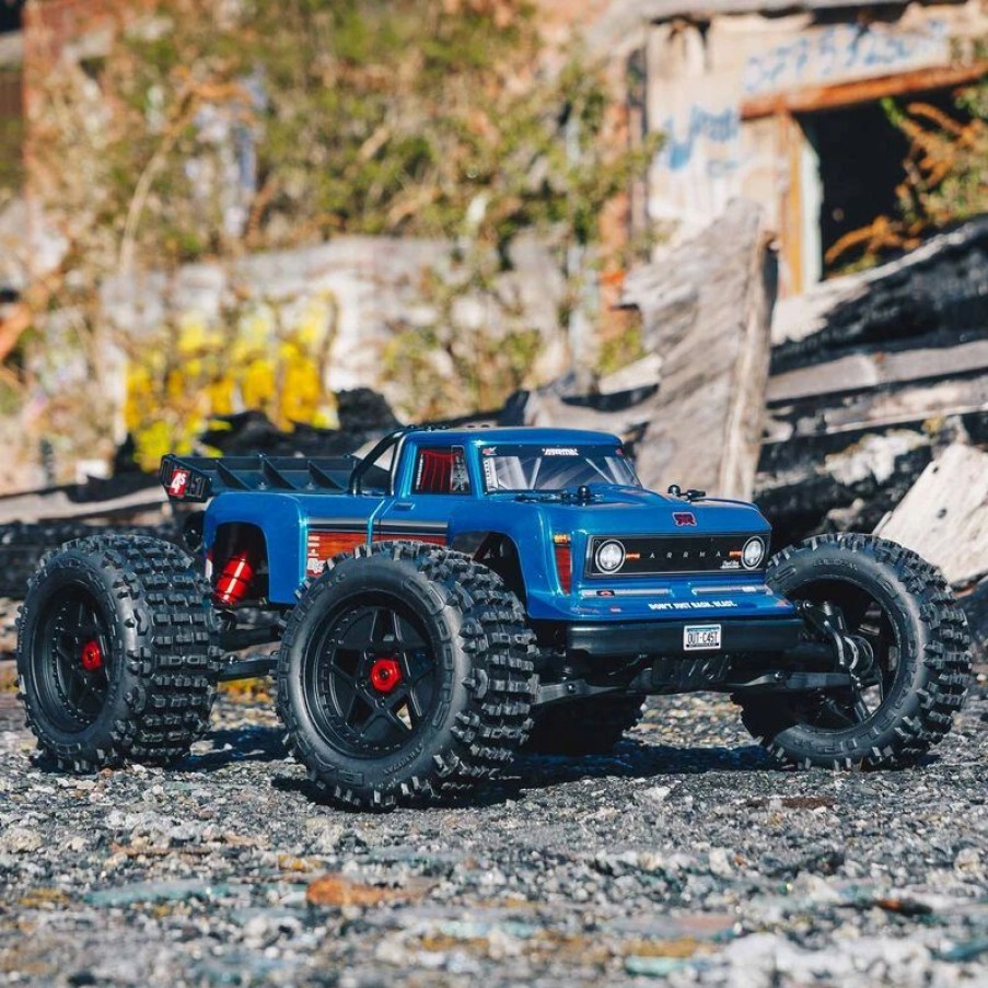 Cars, Trucks, Boats * | Arrma 1/10 Outcast 4X4 4S V2 Blx Stunt Truck Rtr, Blue $40 Off Father'S Day Sale! Valid: Jun2-Jun18