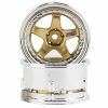 Cars, Trucks, Boats * | Ds Racing Drift Element 5 Spoke Drift Wheels (Gold & Chrome) (2) (Adjustable Offset) W/12Mm Hex