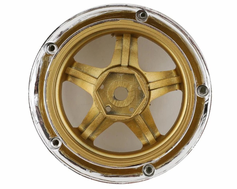 Cars, Trucks, Boats * | Ds Racing Drift Element 5 Spoke Drift Wheels (Gold & Chrome) (2) (Adjustable Offset) W/12Mm Hex