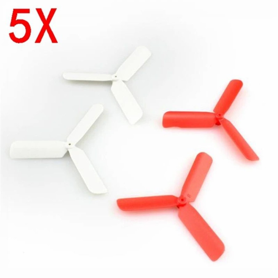 Multirotors * | Eachine 3-Blade Propeller Prop 5 Sets For 7Mm 8.5X20Mm Coreless Motor Red/White