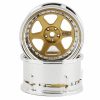 Cars, Trucks, Boats * | Ds Racing Drift Element 6 Spoke Drift Wheels (Gold & Chrome W/Gold Rivets) (2) (Adjustable Offset) W/12Mm Hex