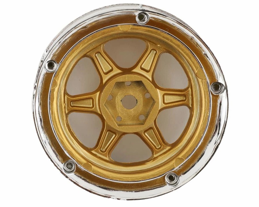 Cars, Trucks, Boats * | Ds Racing Drift Element 6 Spoke Drift Wheels (Gold & Chrome W/Gold Rivets) (2) (Adjustable Offset) W/12Mm Hex