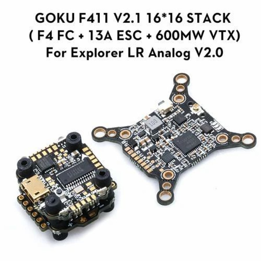 Multirotors * | Flywoo Goku F411 V2.1 16*16 Stack ( F4 Fc+13A Esc+600Mw Vtx) For Explorer Lr Analog V2.0