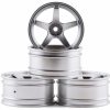 Cars, Trucks, Boats * | Mst 5 Spoke Wheel Set (Flat Silver) (4) (5Mm Offset) W/12Mm Hex