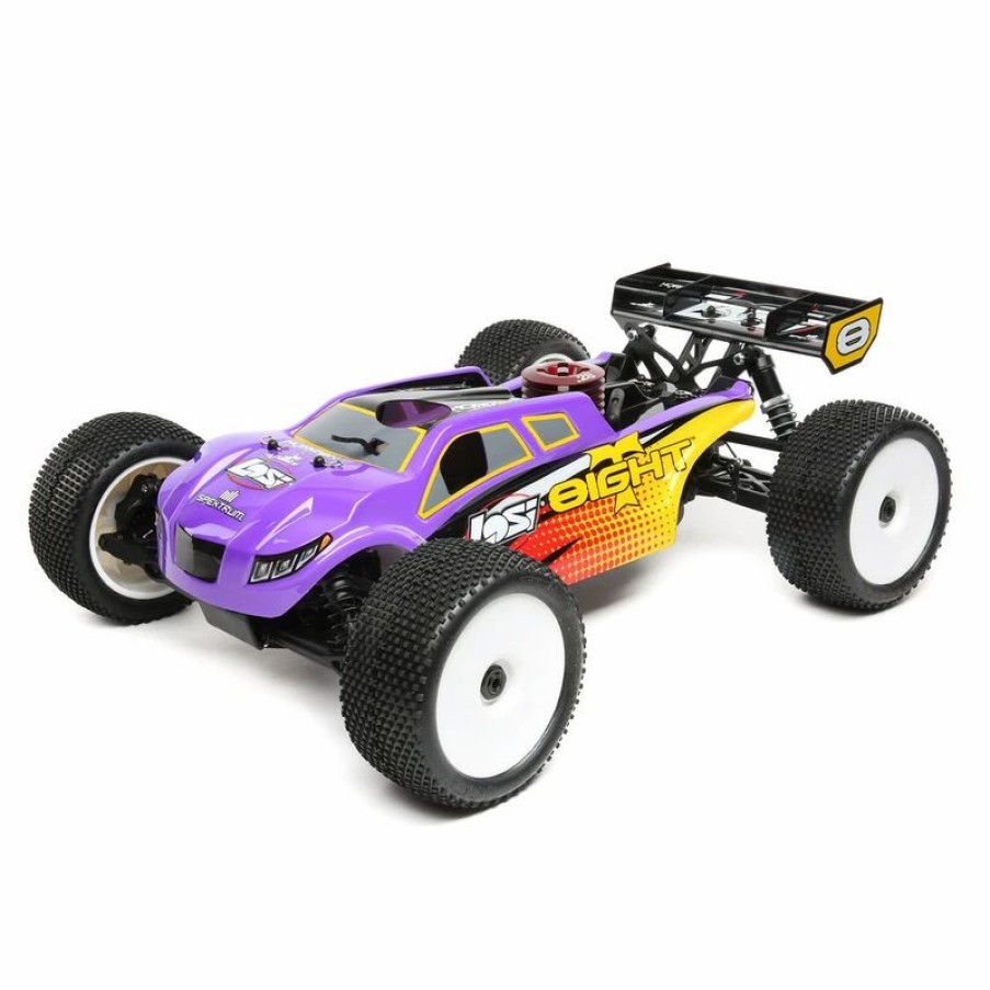 Cars, Trucks, Boats * | Losi 1/8 8Ight-T 4Wd Truggy Nitro Rtr, Purple/Yellow