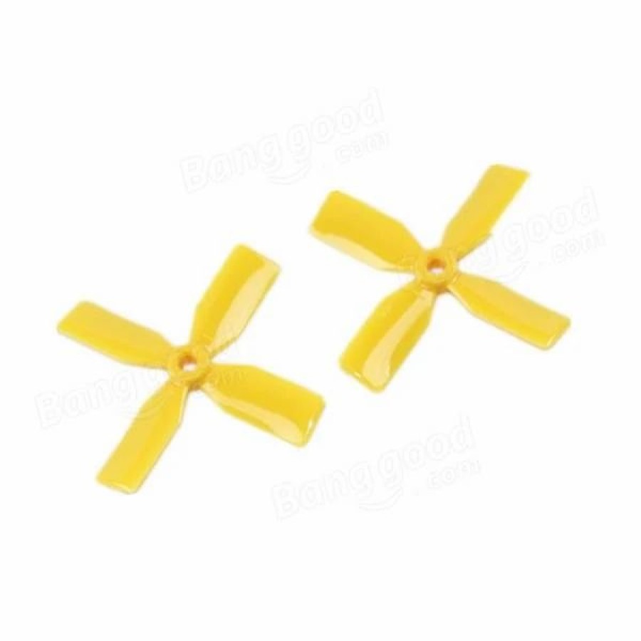 Multirotors * | Kingkong 10 Pairs 3X3X4 3030 4-Blade Yellow Propeller Cw Ccw For Fpv Racer