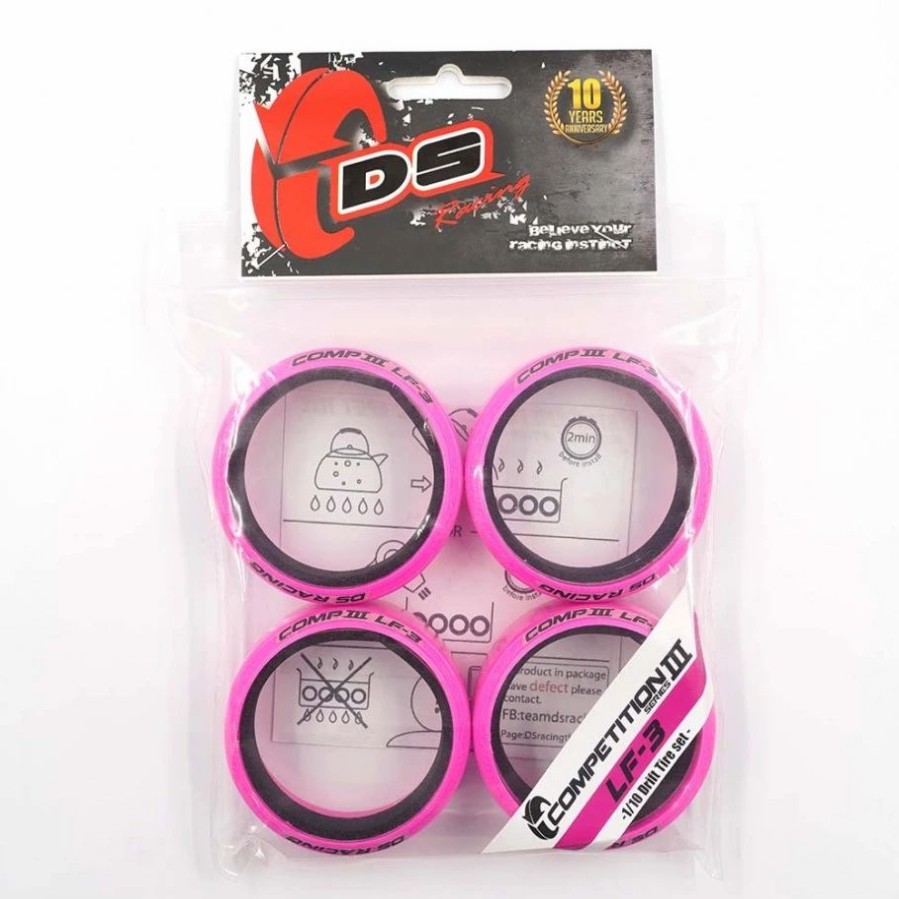 Cars, Trucks, Boats * | Ds Racing Competition Iii Slick Drift Tires (Pink) (4) (Lf-3)