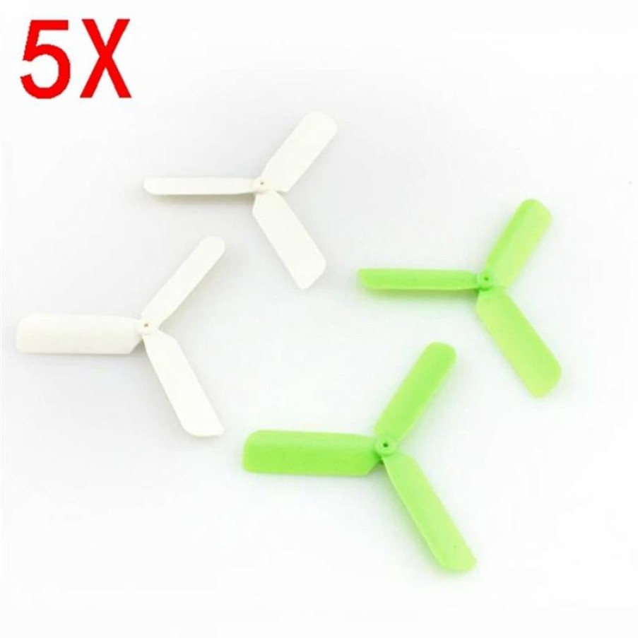 Multirotors * | Eachine 3-Blade Propeller Prop 5 Sets For 7Mm 8.5X20Mm Coreless Motor Green/White